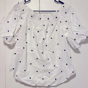 Polka dot off the shoulder top